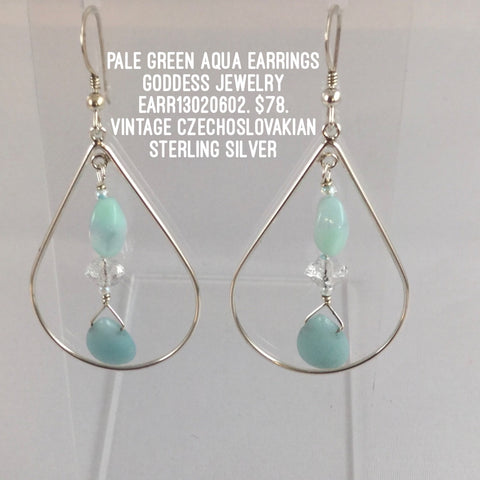Pale Green Aqua Earrings